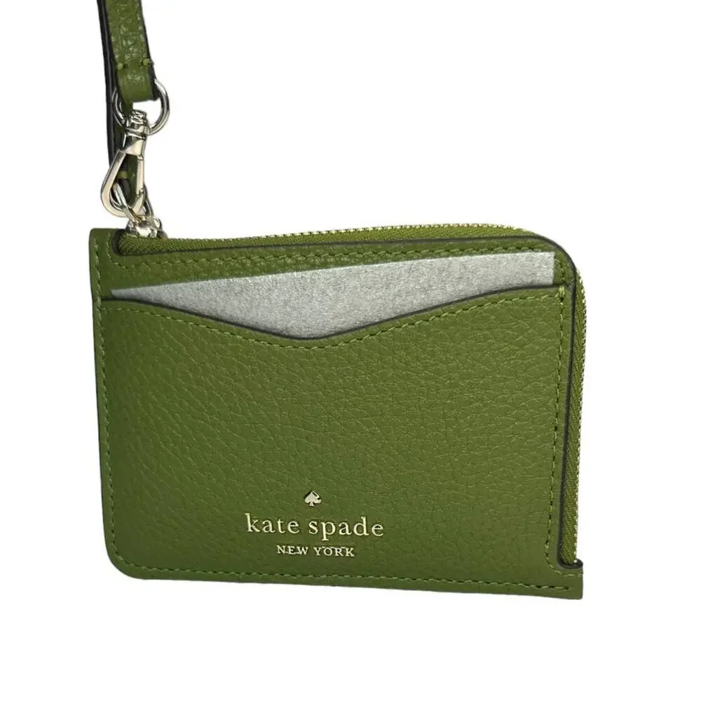 Kate Spade Leila Small Card Holder Wristlet in kelp Forest